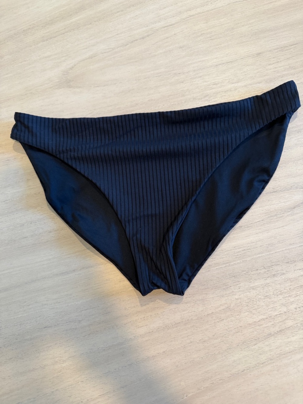 Vitamin A Black Ribbed Bikini Bottoms Size M